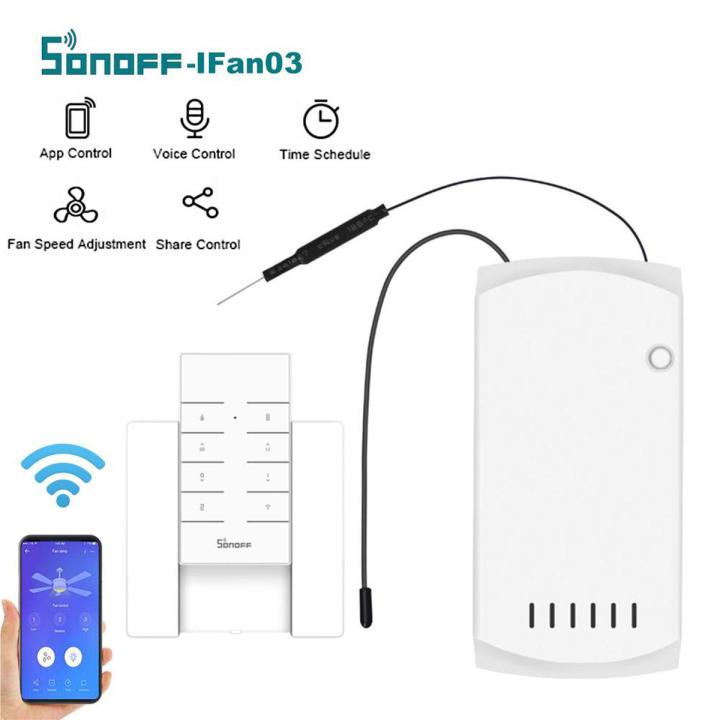 SONOFF-IFan03+RM433+Base Wi-Fi Ceiling Fan and Light Controller Intelligent Switch