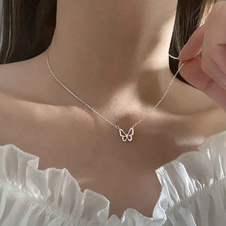 Beautiful%20Butterfly%20Pendant%20Necklace%20Elegant%20Crystal%20Silver%20Chain%20Necklaces%20for%20Women%20Jewelry%20Accessories%20Gift%20-%20Image%204