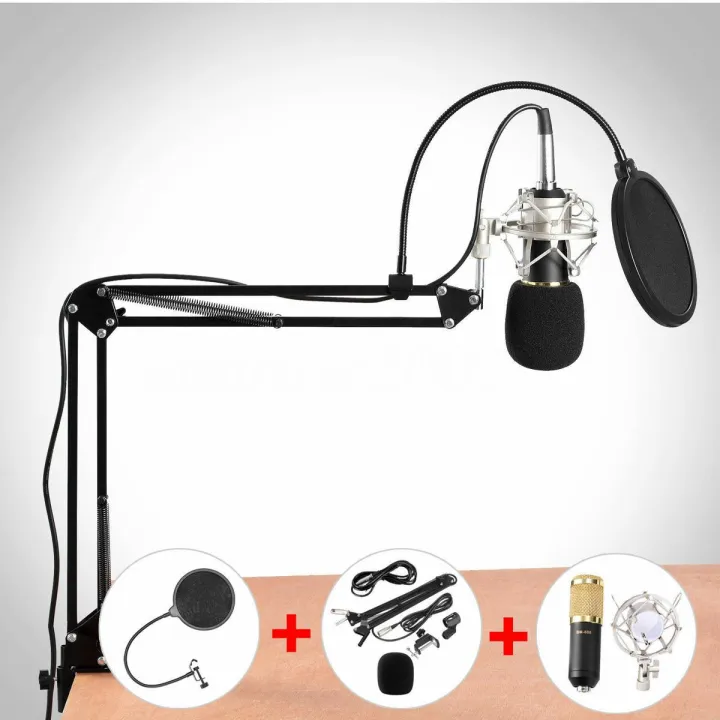 Professional BM 800 Condenser Microphone Full Studio Setup - BM800 Complete Package Price Mic Condenser Microphone For Studio Recording or Youtuber Youtube Channel Tiktok Computer Karaoke KTV