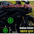 Bike Radium Sticker - Yamaha Circle Logo / Glow in the dark ( Waterproof & Premium quality)/ Bike Sticker Gallery. 