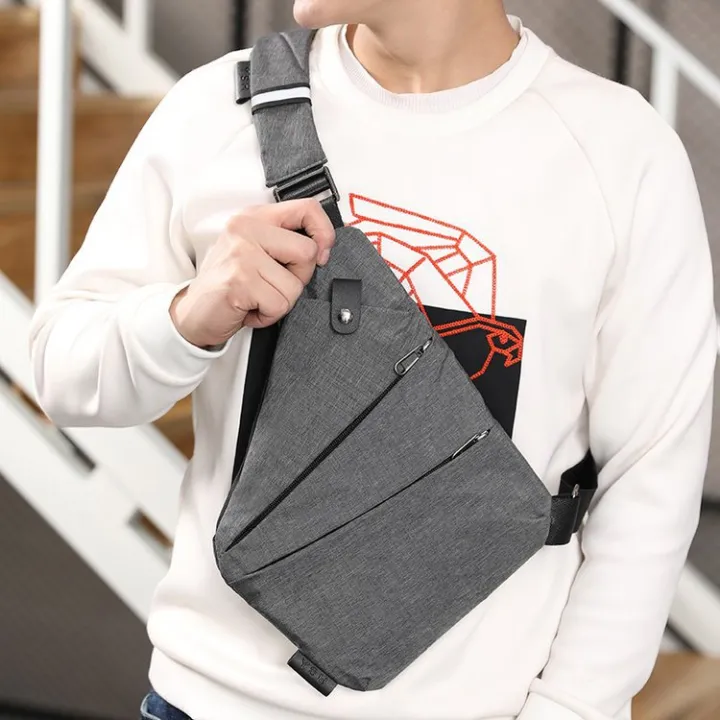 Anti-Theft Men Chest Bag Waterproof Chest Pack Travel Personal Pocket Tactical Male Sling Bag Chest Cross Body Bag Pauch