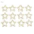 4x12Pcs Commonly used Clips Star Paper Clips for Office Gold Color 2.6x2.3CM. 