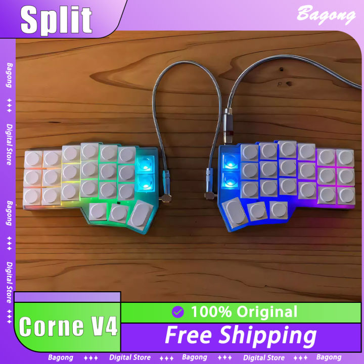 Corne Crkbd V4 Split Keyboard Kit Custom Hot Swap Wired Single-mode VIA Keyboard Kit Ergonomics Programmable Keyboard Kit Gift