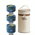 3 Layer Lunch Box Set with Insulated Bag | Leakproof Food Container | 2x420ml + 1x550ml BPA Free Portable Tiffin Carrier. 