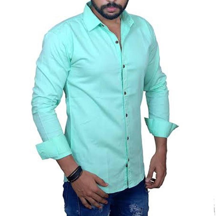 Men's full sleeve oxford cotton fabric formal Shirt cyan color