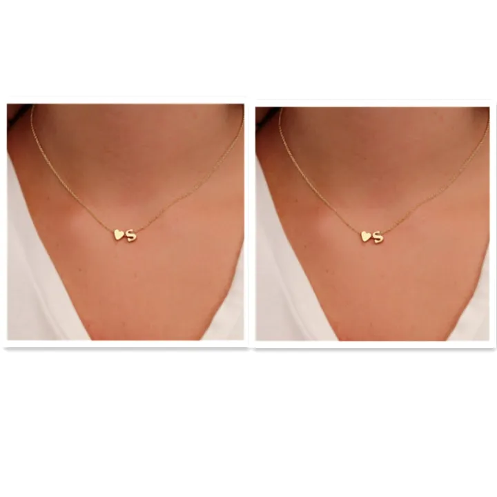 Simple%20Heart-shaped%20Letter%20Necklace%20Temperament%20With%20The%20Letter%20S%20Love%20Collarbone%20Chain%20Necklace%20-%20Image%204