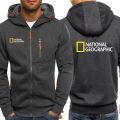 National Geographic Men's Hoodies Sweatshirts Survey Expedition Scholar Srtswear Coats Hiking  Zip Cardigan Outerwear. 