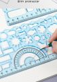Multi Shaped Plastic Ruler Painting Drawing Template Oval Geometric Template Curve Pattern Ruler Stationery Office Supplies Amour zii. 