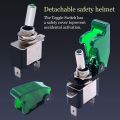 12V 20A Auto Car Boat Truck Illuminated LED Toggle Switch Control on/off with Safety Aircraft Flip up Cover Green. 