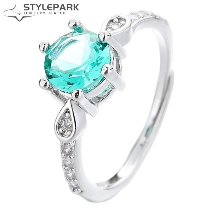 (New)Finger Ring hiny Cubic Zirconia Women Girl Faux Gemtone Party Ring Jewelry