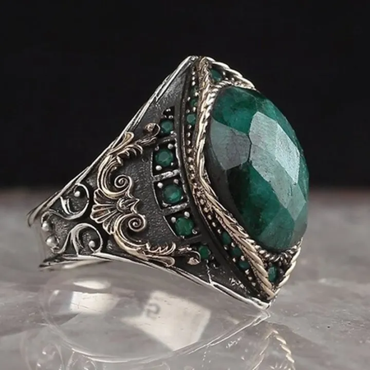 Retro%20Handmade%20Islamic%20Men%20Ring%20Vintage%20Turkish%20Double%20s%20Black%20Red%20CZ%20Stone%20Ring%20Punk%202023%20Trendy%20Religious%20Muslim%20Jewelry%20-%20Image%207