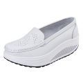Ladies wedge shoes, large stock Women's Fashion Casual Solid Slip On Wedges Thick Bottom Platforms Work Shoes. 