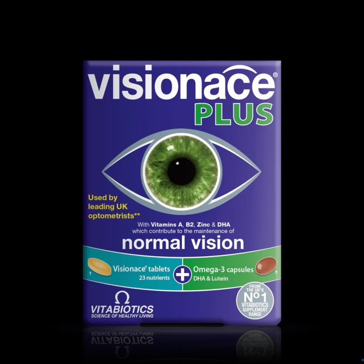 Vitabiotics Visionace Plus Omega 3 With 23 Nutrients for Eye 56 Tablets UK
