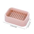 Plastic Double Layer Soap Box with Draining Mesh Grids Soaps Storage Holder for Home Bathroom Counter Sponge Drain. 