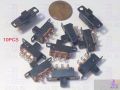 Slide Switch 3 Positions 6 Pin DPDT Panel Mounting-10Pcs. 