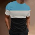 Mens Color Block T Shirt Summer Tops Crew Neck Basic Tees Slim Fit Sport Tshirt Stylish Shirts Blouse.