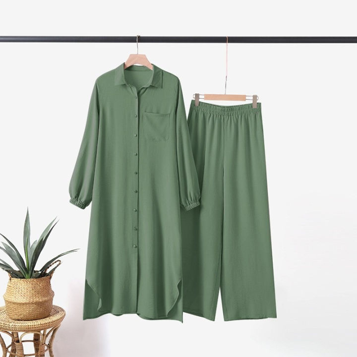 Ladies%202%20Pieces%20Set%20Islamic%20Dress%20Jumpsuit%20Muslim%20Top%20Solid%20Arabic%20Blouse%20and%20Pants%20-%20Image%207