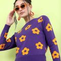 Pantoneclo Premium Women's / Girl's Flower Design Sweater / Cardigan / Pullover. 
