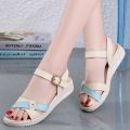 Casual Shoes 2024 Summer New Fashion All-Match Genuine Leather Flat Heel Women's Non-Slip Shoes Flat Student Mom Sandals for Women. 