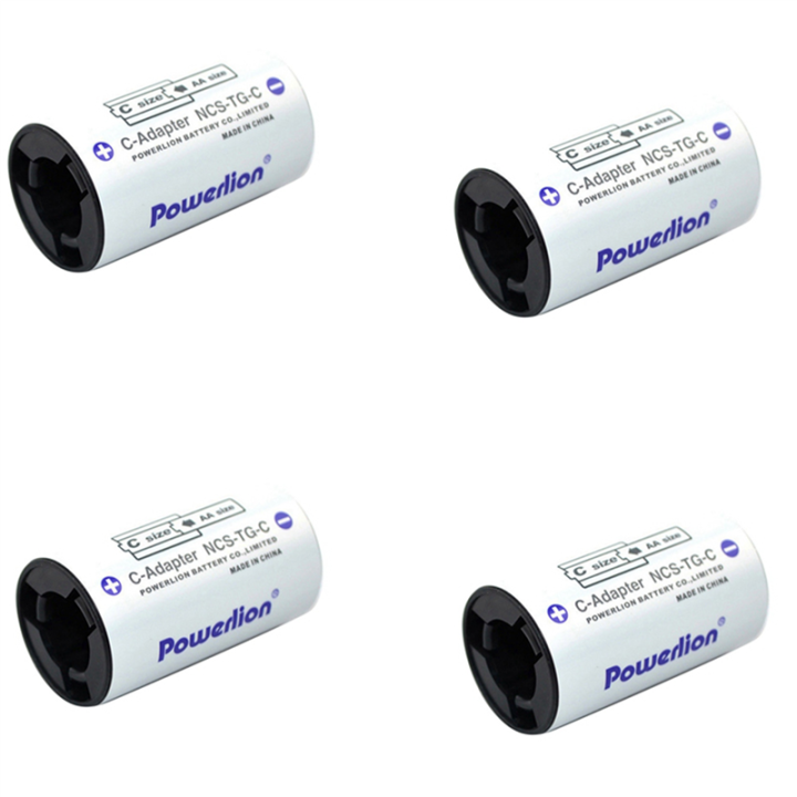 C Size Battery Adapters, AA to C Size Battery Spacer Converter Case Use with AA Battery Cells - 16 Pack