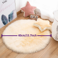 Soft Fur Carpet Circle shape Fluffy Rugs, Hairy Fur Rugs Washable Faux Fur Rug For Kids Bedroom Home Decoration Sofa Cushions Mat Soft Carpet Sheepskin Rug (1pc, 40cm Circle). 
