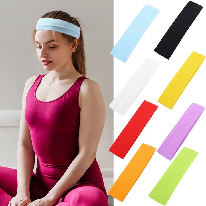 Korean%20Version%20Of%20Sweat-absorbent%20Yoga%20Headbands%20Sports%20Elastic%20Monochrome%20Fashionable%20Simple%20Headbands%201Pcs%20-%20Image%202