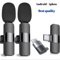 K9 Wireless Dual Microphone Professional Lapel Lavalier Microphone Remove Noise For Type C+Apple. 