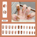 Menggh 24pcs With Glue False nails cute pattern False nails With Design press on nails Artificial nails Full Cover water proof nail art. 