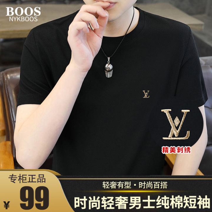 NYKBOOS%C2%B7Heavy%20Xinjiang%20Cotton%20Men's%20Affordable%20Luxury%20Fashion%20Casual%20All-Match%20Summer%20Embroidered%20-%20Image%203