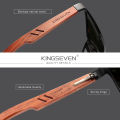 KINGSEVEN Handmade Women Sunglasses Men Polarized Natural Bubinga Wooden Outdoor Travel UV400Aluminum Fashion Sun Glasses Square.
