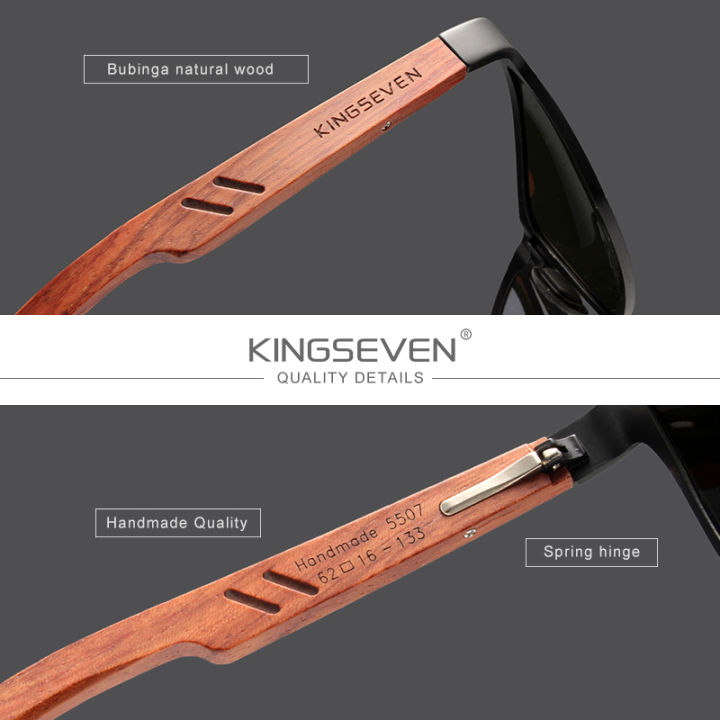 KINGSEVEN%20Handmade%20Women%20Sunglasses%20Men%20Polarized%20Natural%20Bubinga%20Wooden%20Outdoor%20Travel%20UV400Aluminum%20Fashion%20Sun%20Glasses%20Square%20-%20Image%202