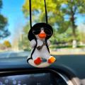 Anime Duck Car Interior Decoration Cute Gypsum Swing Duck With Pipe Glasses Auto Rearview Mirror Pendant For Car Accessories. 