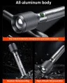 PHILIPS 24W Zoomable LED Flashlight Torch 1000 LM, 2000mAh Rechargeable Torch Light, Aluminum Alloy Handheld Flash Light for Home, Camping, Hiking, Emergency.
