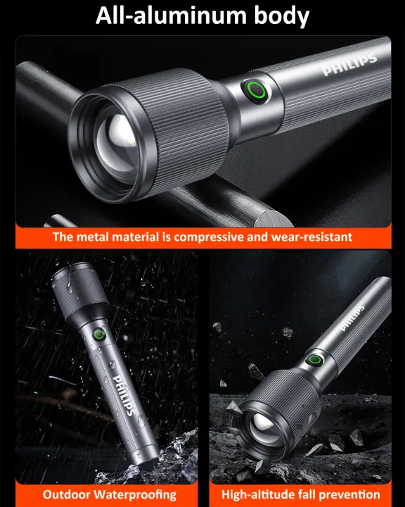PHILIPS%2024W%20Zoomable%20LED%20Flashlight%20Torch%201000%20LM,%202000mAh%20Rechargeable%20Torch%20Light,%20Aluminum%20Alloy%20Handheld%20Flash%20Light%20for%20Home,%20Camping,%20Hiking,%20Emergency%20-%20Image%208