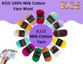KGS 100% Milk Cotton Yarn Wool | 50 gm | Medium 4 Ply | Crocheting and Knitting. 