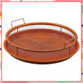 2 Piece Nonstick Copper Crisper Tray and Basket, Air Fry in your Oven, for Baking and Crispy Foods.