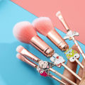 5 pcs/set kitty cat makeup brush set anime cute soft fluffy women's cosmetic makeup tools foundation brush eyeshadow brush gifts. 