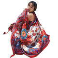 Xiaohongshu New Ethnic Style Scarf Summer Beach Travel Sunshade Silk Scarf Sunscreen Cotton and Linen Printed Shawl Wholesale. 