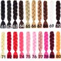 Kanekalon Jumbo Braid Hair 24inch Crotchet Braids Pure Color Expression Braiding Hair Black Blond Pink. 