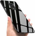 Korian Luxury Back Cover Glass Case For Xiaomi Redmi Note 9 Pro / Note 9 Pro Max / Poco M2 Pro Case - Black - Phone Back Cover. 