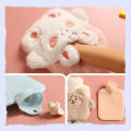 400ML Cute Stuffed Plush Water-Filled Hot Water Bag Non-Slip Heat Insulation 4 Colors Flannel Cover Square Hot Water Bag.