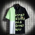 2024 New Printed Synthetic Fabric Summer Men's Short Sleeve T-Shirt. 