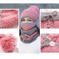 3 in1 Women's Cold Weather Sets Womens Winter Scarf Set with Filter, Hat Cap. 