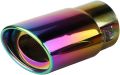 Car Exhaust Tail End Pipe Universal Car Exhaust Muffler Tip Round Stainless Steel Car Tail Rear Round Exhaust Pipe Tail Muffler Tip Pipe Inlet 63mm (Color : Color straight). 