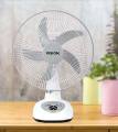 VISION Rechargeable Table Fan 14'' White With USB Charger. 