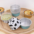 10Pcs/Set Reusable Round Aluminum Foil Tin Cup Pudding Cake Mold Air Fryer Tinfoil Box Small Baking Tray Baking Pastry Tools.