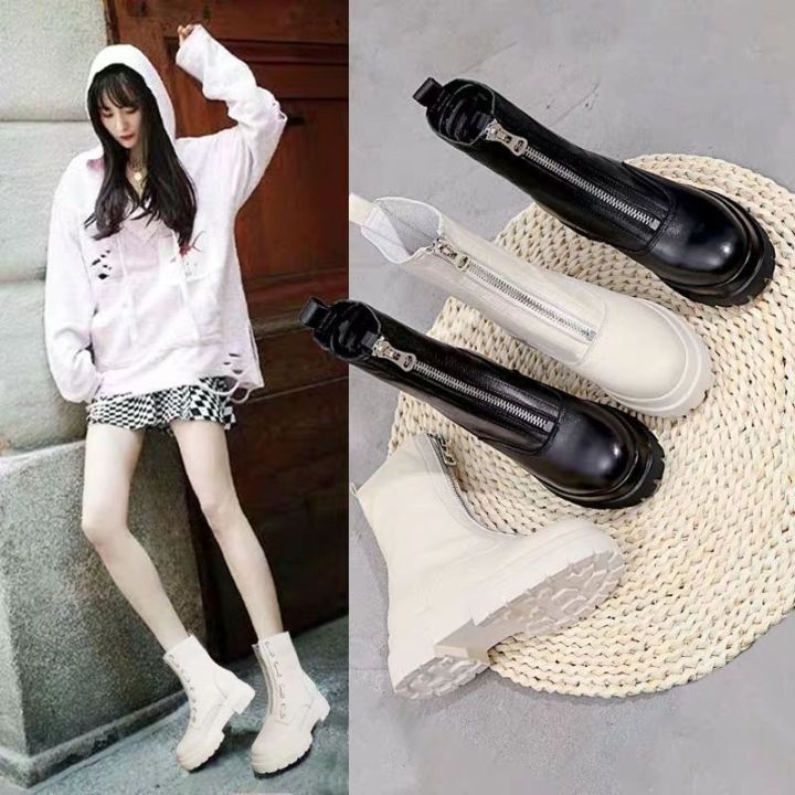 Online%20Influencer%20Martin%20Boots%20Female%20Skinny%20Boots2022New%20Popular%20Spring%20Fleece-Lined%20British%20Style%20All-Match%20Thick%20Bottom%20Elevator%20Ankle%20Boots%20-%20Image%206