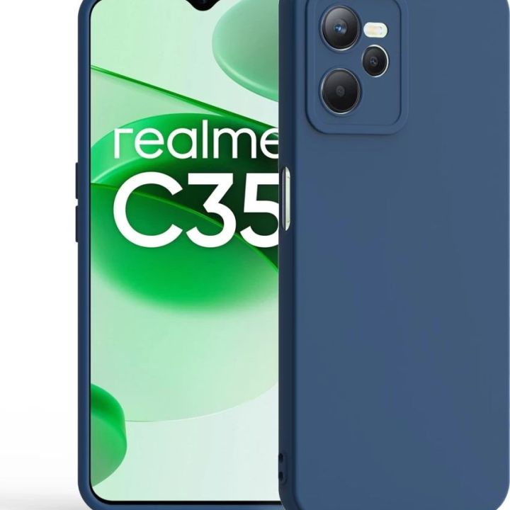 DOINK Custodia per Realme C35 / Narzo 50A Prime, Cover per Telefono in Silicone TPU Colorata e Lucida con Design Bordo Dorato - Bianco