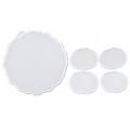 Individual Silicone Resin Molds, 1 Pcs Large Resin Tray Mold + 4 Pcs Coaster Molds, Tray Molds, Tray and Coaster Epoxy Molds Set.