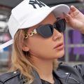 2022 New Fashion Cat Eye Sunglasses Women Vintage Brand Designer Glasses Black Sun Glasses Female UV400 Golden Eyewear.